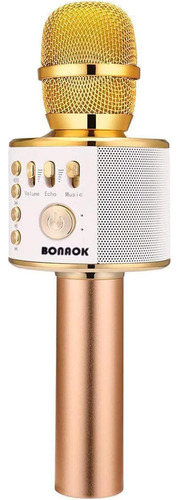 Microfono Karaoke Bonaok Con Bluetooth / Dorado