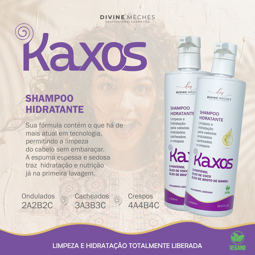 Kit Divine Mèches Kaxos Shampoo + Creme Para Cacheados