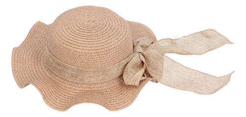 Sombrero De Playa De Paja Para Nios Bowknot Para Nios  [u]