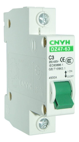 Haozheng Disyuntor Miniatura Dz47-63 C3 Interruptor De Circu