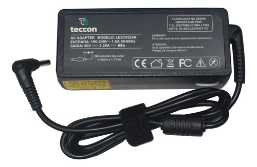Fonte Compatível Lenovo Ideapad 320-15ikb Modelo 80yh 20v Cor Preto