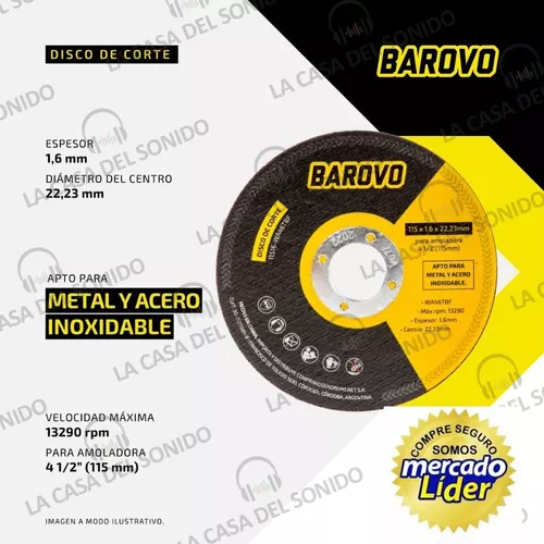 Disco De Corte 115 X 1,6 Mm Metal Amoladora Pack 20 Unidades