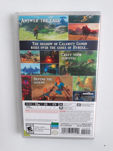 Zelda Breath Of The Wild Juego Nintendo Switch Nuevo Sellado