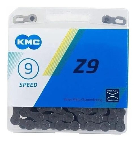 Corrente Para Bike Kmc Z9 9v 116 Elos Original Cinza