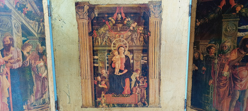 Triptico Religioso San Zenon Verona Antiguo Gran Tamaño