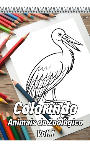 Caderno A4 Com 50 Desenhos Colorir Animais Zoo Vol. 1 #136