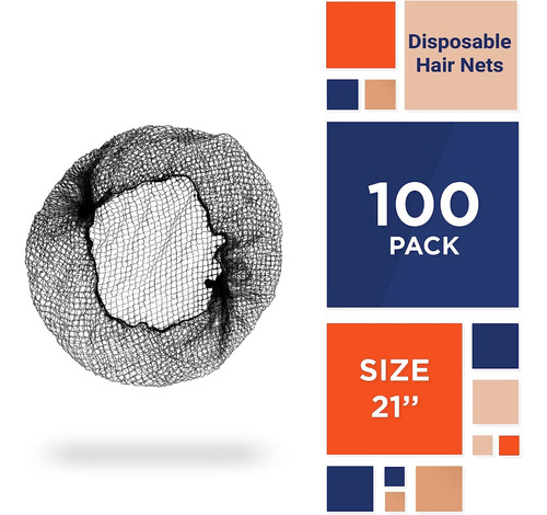 Paquete 100 Red Para Cabello Cocina Malla Elastica Unisex