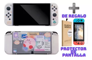 Funda Protector Nintendo Switch Oled Kirby Y Mica De Regalo