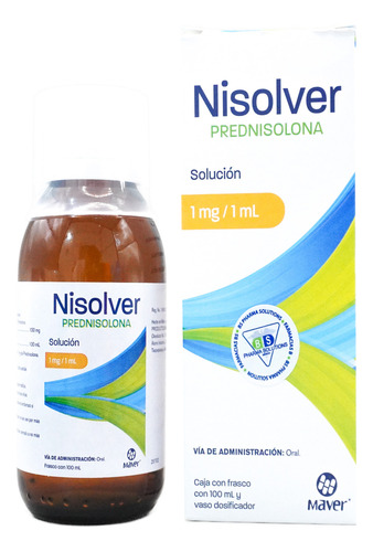 Nisolver Prednisolona Solución 1 Mg/1ml Fco C/100 Ml Maver