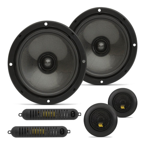 Kit Duas Vias 6' Bravox 190w Rms Cs60bk Crossover E Tweeter