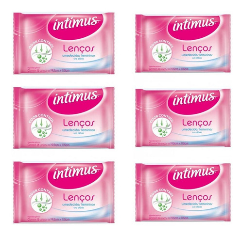 Intimus Lenços Umedecidos Feminino C/16 (kit C/06)