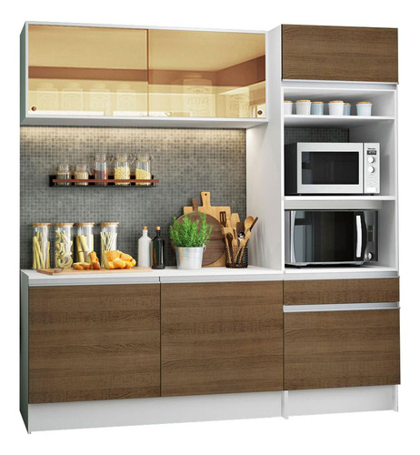 Madesa Gabinete Compacto C/ Arm. Diamante. Pop Rust./blanco
