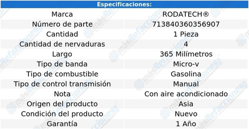 Banda Accesorios Micro-v Galant L4 2.0l C/aa Std 89-93