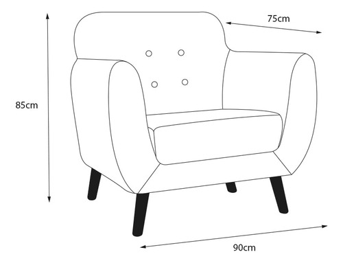 Sillón Moderno Selena Amarillo Hecho En México