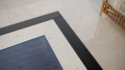 Ralo Linear Grelha 15x50 De Chão Preto Alumínio Perfurada