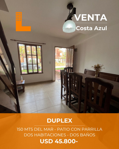 Duplex A Mts Del Mar En Costa Azul Patio Con Parrilla Sobre Asfalto Espacio Vehicular