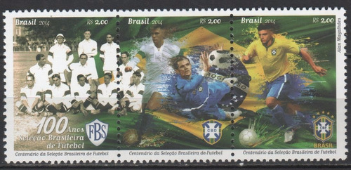 Selos Novos C-3370-72 -100 Anos Da Seleção Brasil.de Futebol