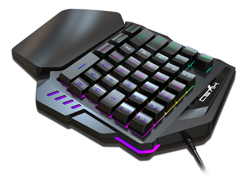Imagem 7 de 7 de Hxsj J50 Teclado Gaming Um Mão 35 Teclas De Led Backlight Le