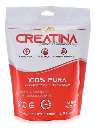 Suplemento Em Pó Creatina Monohidratada Em Pouch De 370g Jmsuplemento