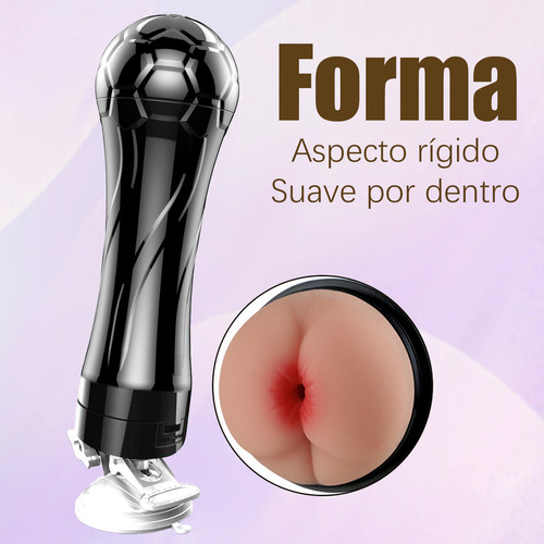 Masturbador Masculino Giratorio Con Base De Succión - Anal Color Negro Tipo de orificio Ano