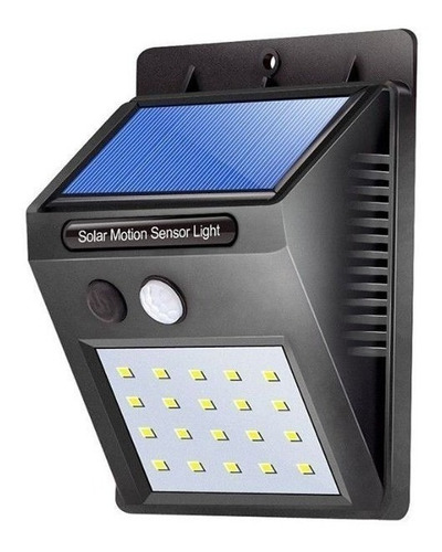 Aplique Reflector Led Panel Solar Sensor Movimiento 20 Leds
