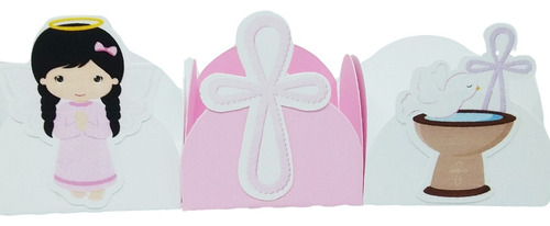 100 Forminhas Para Doces Batizado Batismo Menina Rosa