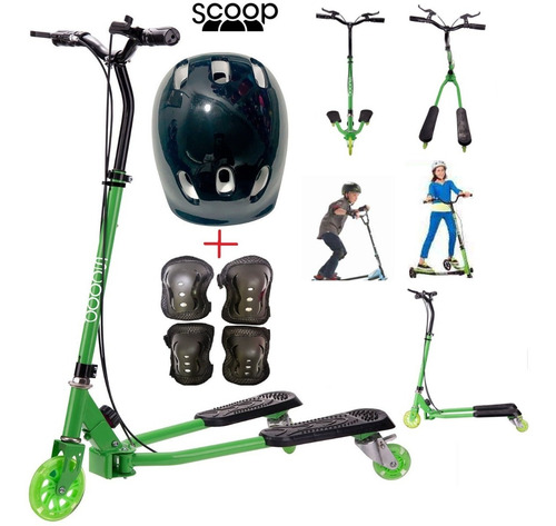 Scooter Tijera Fliker 3 Ruedas Con Luces + Kit Proteccion