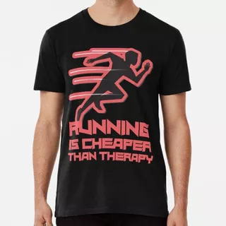 Remera Copy Of Running Is Cheaper Than Therapy Red Sticker A
