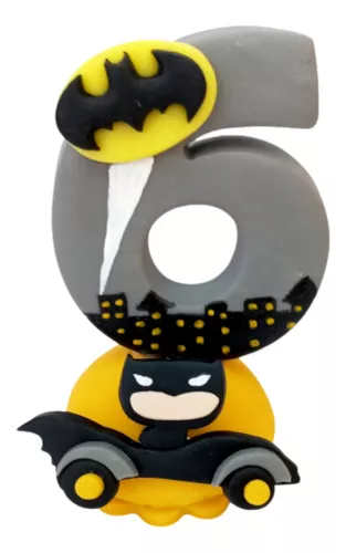 Vela Topo De Bolo Batman Lego Em Biscuit