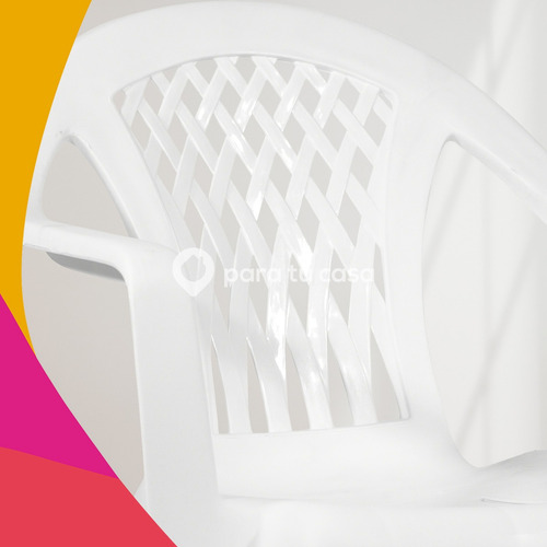 Sillón Silla Plástica Jardín Apilable Reforzada Mica Quality Color Blanco