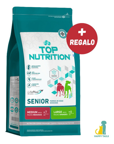 Top Nutrition Senior X 15 Kg - Envios Happy Tails