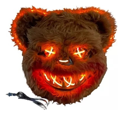 Máscara De Halloween Com Led De Coelho Urso Sangrento