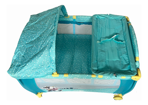 Cuna Corral Vaquita Plegable Con Cambiador Trendy Kids Azul Azul Vaquita