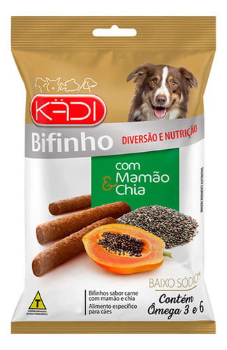 Petisco Para Cães Sabor Carne, Mamão E Chia 130g Kadi