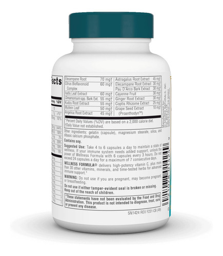 Suplemento Dietético Source Naturals Wellness Formula 60 Cáp