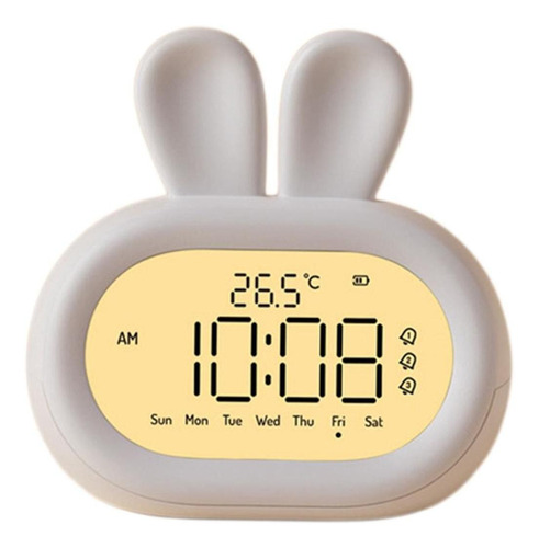 Conejo Niños Reloj Despertador Digital Mesa De Luz Nocturna