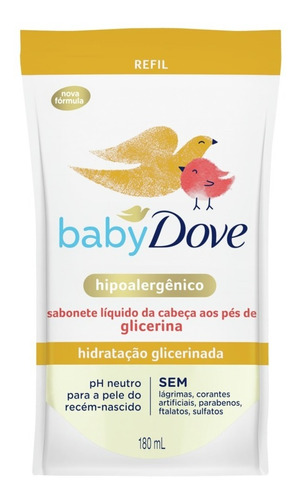 Sabonete Dove Baby Liquido Glicerina Refil 180ml