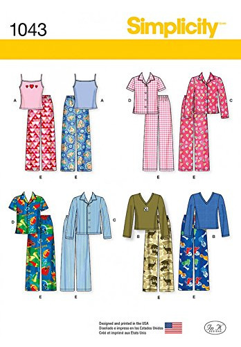Patron Costura Para Niño Facil 1043 pijama Tops Pantalon