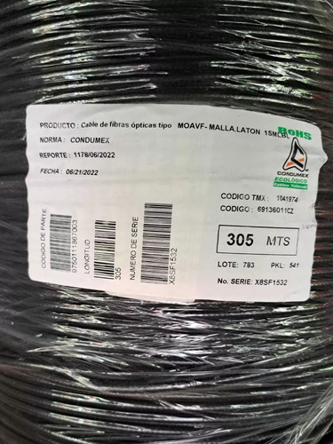 Bobina 305 Mts Fibra Óptica Uso Rudo Subterránea Wisp