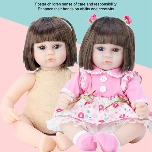 42cm Muñeca Baby Doll Cuerpo De Silicona Y Algodón Muñeca