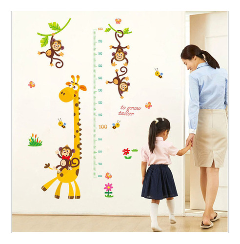 - A Pegatinas De Pared For Medir La Altura De Un Mono Jirafa