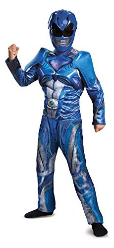 Disfraz Power Ranger Película Muscular Traje Clásico, Azul, 