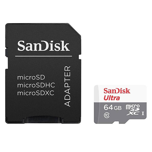Memoria Externa Micro Sd Clase 10 Sandisk 64 Gb Adaptador Sd