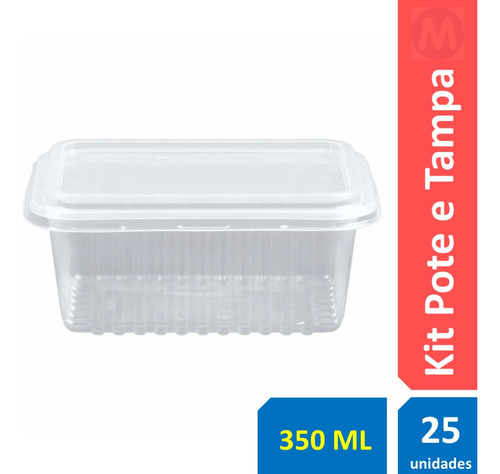 Filme Plástico Retangular Freezer Micro Pote Marmita 350ml