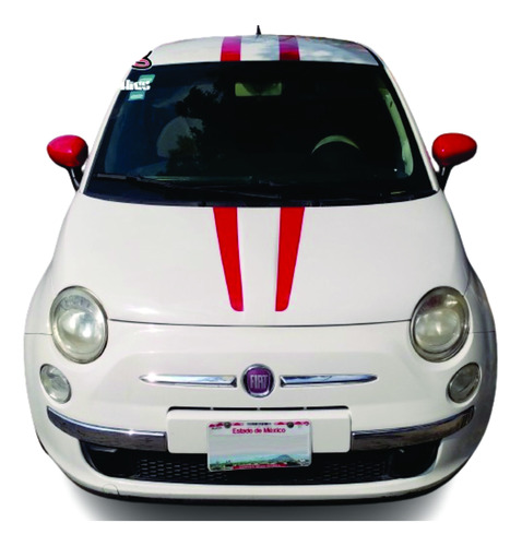 Stickers Fiat 500 Racing Franjas Cofre-toldo-cajuela Ferrari