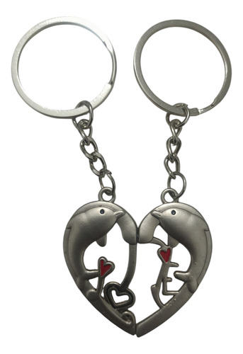 Llave De Amor: Par De Llaveros De Delfines Formando Corazón