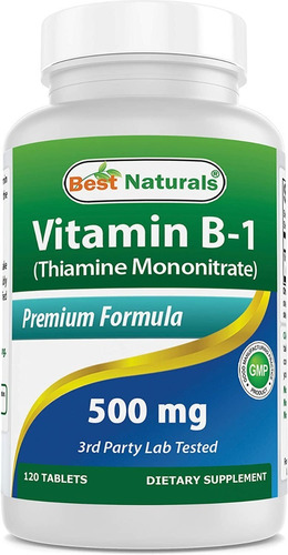 Vitamina B1 120tab Best Natural - Unidad a $2525