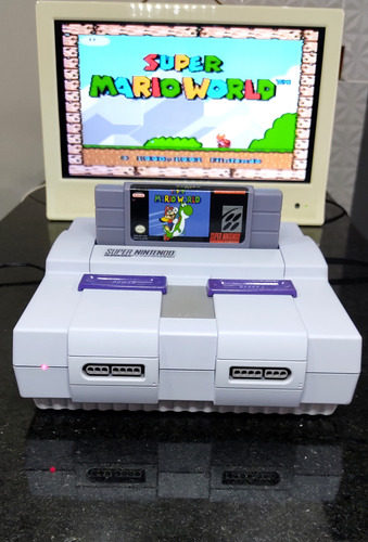 Super Nintendo Original Anos 90+ 02 Controles+ 02 Cartuchos! Cinza