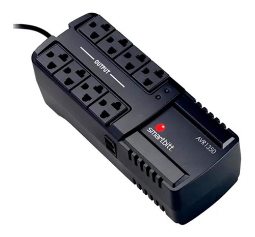 Regulador De Voltaje Smartbitt 1350va 675 Watts 8 Contact /v Color Negro