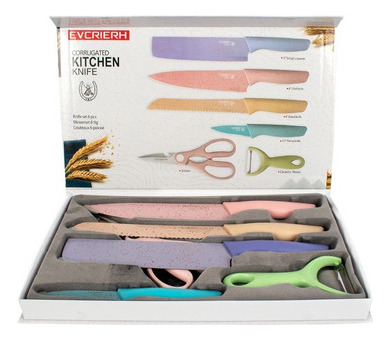 Set Juego De Cuchillos Para Cocina X6 Piezas